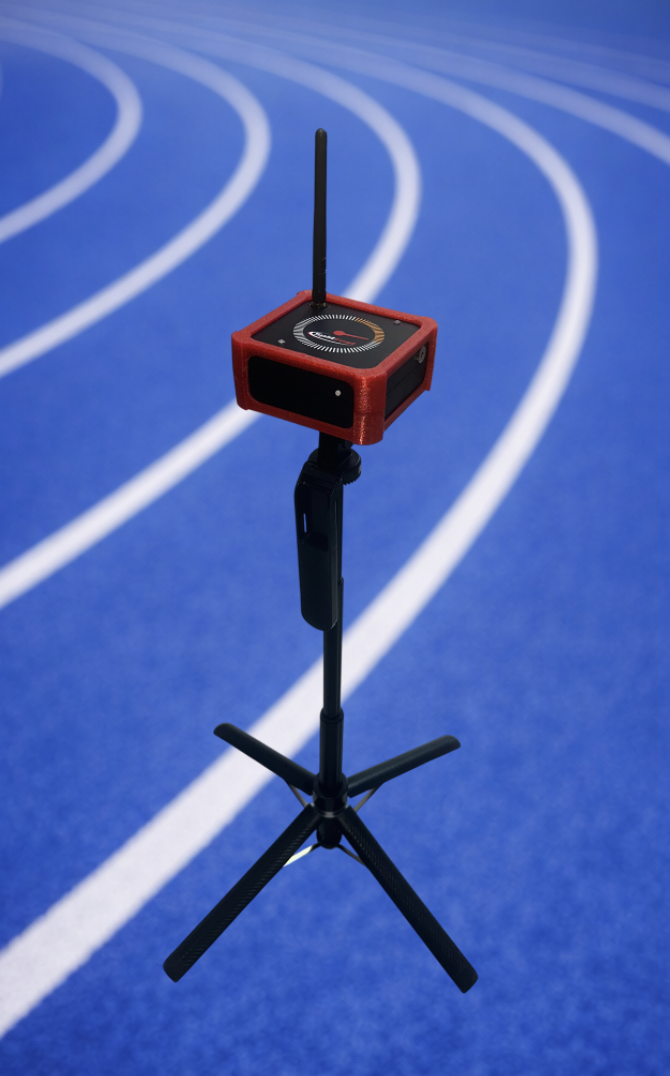 Wireless timing hub - left side with tripod